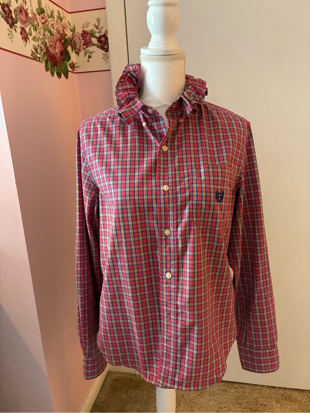 Re-Worked “Girly” Blouse/Shirt ruffled collar